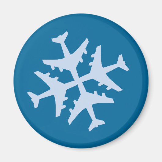 Vliegtuig Snowflake Magneet (Voorkant)