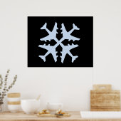 Vliegtuig Snowflake Poster (Keuken)