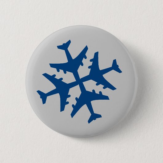 Vliegtuig Snowflake Ronde Button 5,7 Cm (Voorkant)