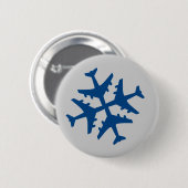 Vliegtuig Snowflake Ronde Button 5,7 Cm (Voorkant /achterkant)