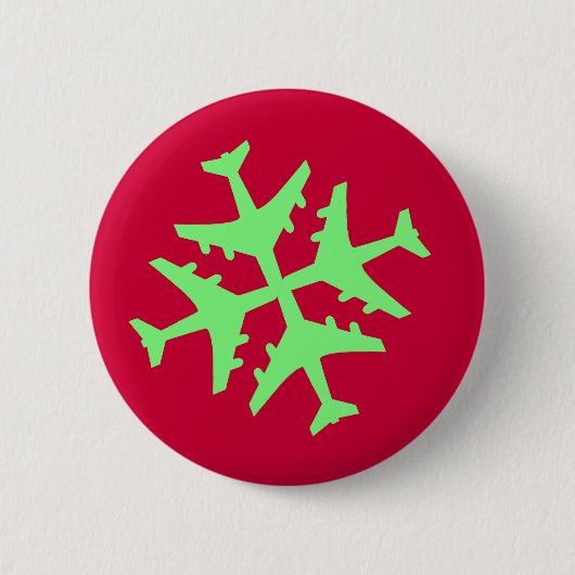 Vliegtuig Snowflake Ronde Button 5,7 Cm (Voorkant)
