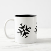 Vliegtuig Snowflake Tweekleurige Koffiemok (Links)