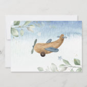 Vliegtuig Speelgoed Virtueel Baby shower per post Kaart (Achterkant)