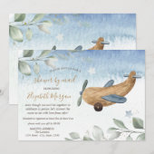 Vliegtuig Speelgoed Virtueel Baby shower per post Kaart (Voorkant / Achterkant)