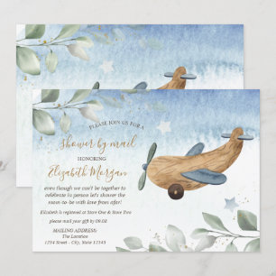 Vliegtuig Speelgoed Virtueel Baby shower per post Kaart
