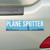 Vliegtuig Spotten Spotter Blauw Bumpersticker (Op auto)