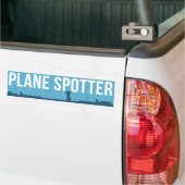 Vliegtuig Spotten Spotter Blauw Bumpersticker (Op Truck)