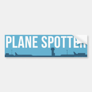 Vliegtuig Spotten Spotter Blauw Bumpersticker
