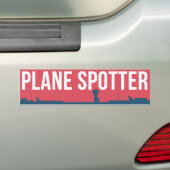 Vliegtuig Spotten Spotter Rood Bumpersticker (Op auto)
