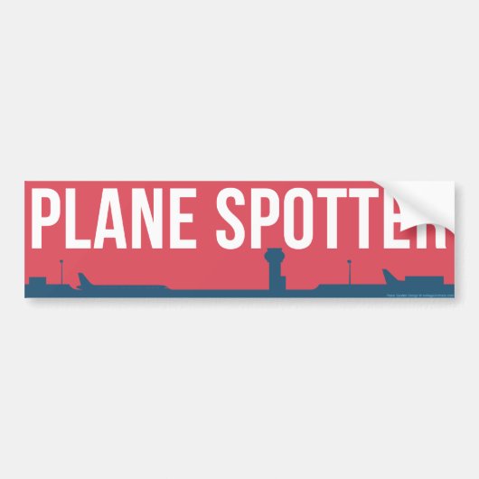 Vliegtuig Spotten Spotter Rood Bumpersticker (Voorkant)