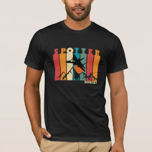 Vliegtuig Spotter,Retro,Vintage,Aangepaste naam T-shirt