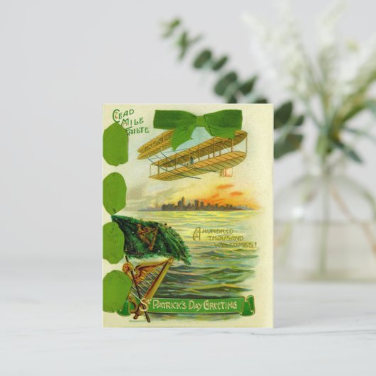 vliegtuig St Patrick's Day Kaart (Staand voorkant)