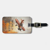 vliegtuig Steampunk Bagagelabel (Voorkant horizontaal)