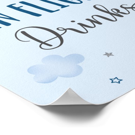 Vliegtuig sterft wolken in vliegende Drinken op za Poster (Hoek)