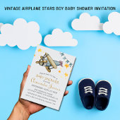  Vliegtuig Sterren Boy Baby shower Kaart