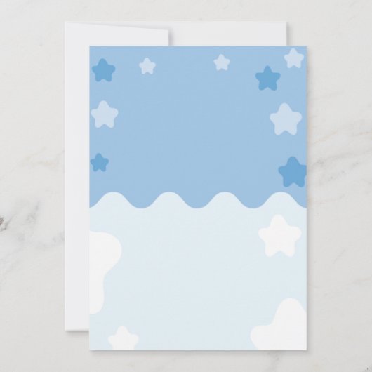 Vliegtuig sterwolken Het is een Baby shower. Kaart (Achterkant)