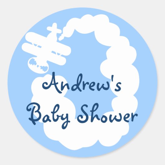 Vliegtuig stickers voor baby shower (Voorkant)
