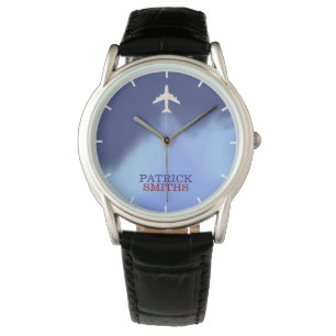 Vliegtuig stijlvolle mannen . Kijk met zijn naam Horloge