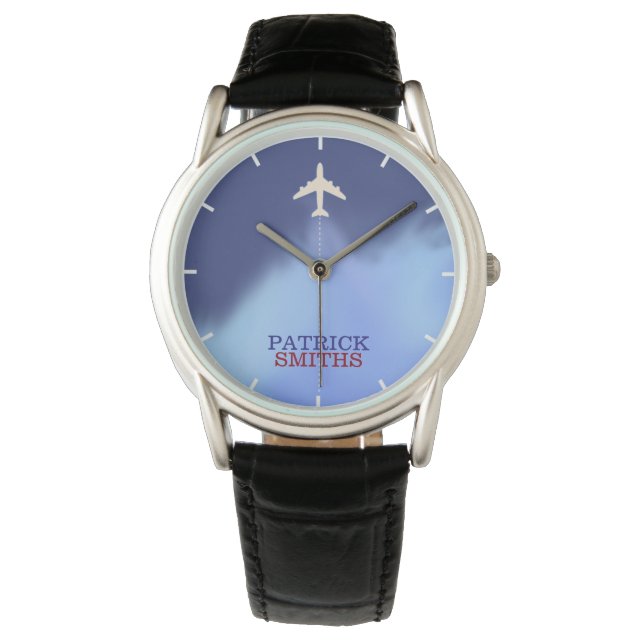 Vliegtuig stijlvolle mannen . Kijk met zijn naam Horloge (Voorkant)