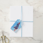 vliegtuig/straaljager cadeaulabel (Met Touw)