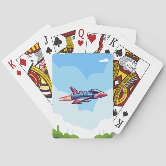 vliegtuig/straaljager pokerkaarten (Achterkant)