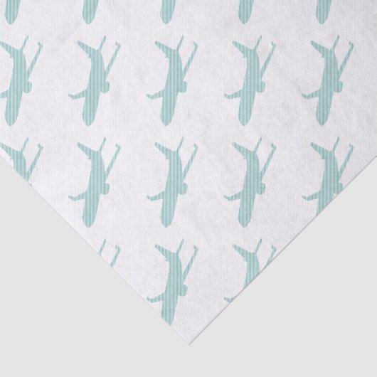 Vliegtuig - strips - blauw. tissuepapier (Detail)