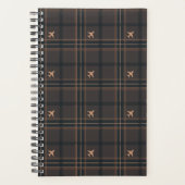 Vliegtuig Tartan Plaid in Bruin Planner (Voorkant)