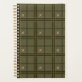 Vliegtuig tartan ruit in olijfgroen planner (Voorkant)