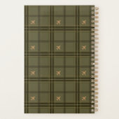 Vliegtuig tartan ruit in olijfgroen planner (Achterkant)