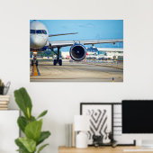 Vliegtuig taxiën naar vertrek poster (Thuiskantoor)