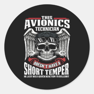 Vliegtuig Technicus Luchtvaart Technicus Avionics  Ronde Sticker