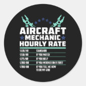 Vliegtuig-technicus Ronde Sticker (Voorkant)