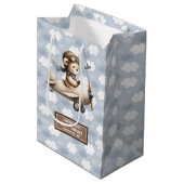  Vliegtuig Teddy Bear Baby shower Gift Bag Medium Cadeauzakje (Voorkant Gekanteld)
