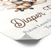 Vliegtuig Teddy Bear Douche Luier Raffle Teken Poster (Hoek)