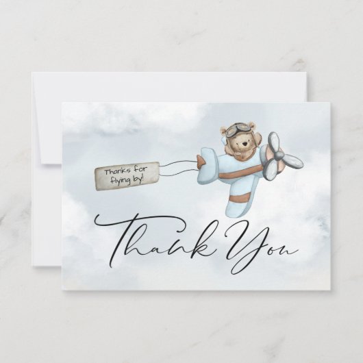 vliegtuig Teddy Bear - Hartelijk dank Bedankkaart (Voorkant)