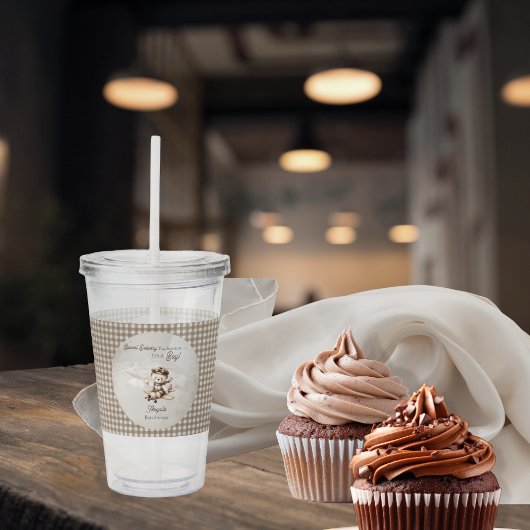 Vliegtuig Teddy Bear Special Delivery Baby shower Acryl Drinkbeker