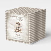 Vliegtuig Teddy Bear Special Delivery Baby shower Bedankdoosjes (Voorkant Zijde)