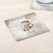 Vliegtuig Teddy Bear Special Delivery Baby shower Kartonnen Onderzetters (Schuin)