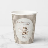 Vliegtuig Teddy Bear Special Delivery Baby shower Papieren Bekers (Achterkant)