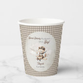Vliegtuig Teddy Bear Special Delivery Baby shower Papieren Bekers (Voorkant)