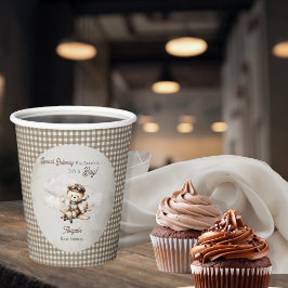 Vliegtuig Teddy Bear Special Delivery Baby shower Papieren Bekers