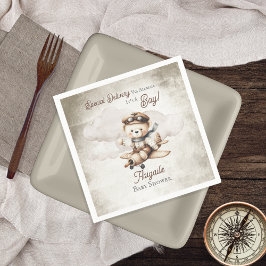 Vliegtuig Teddy Bear Special Delivery Baby shower Servet