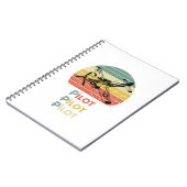 Vliegtuig tegen een Retro  Sunset, Aviation Notitieboek (Linkerzijde)