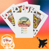 Vliegtuig tegen een Retro  Sunset, Aviation Pokerkaarten