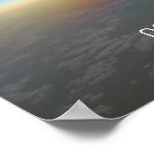 Vliegtuig tegen zonsondergang poster (Hoek)