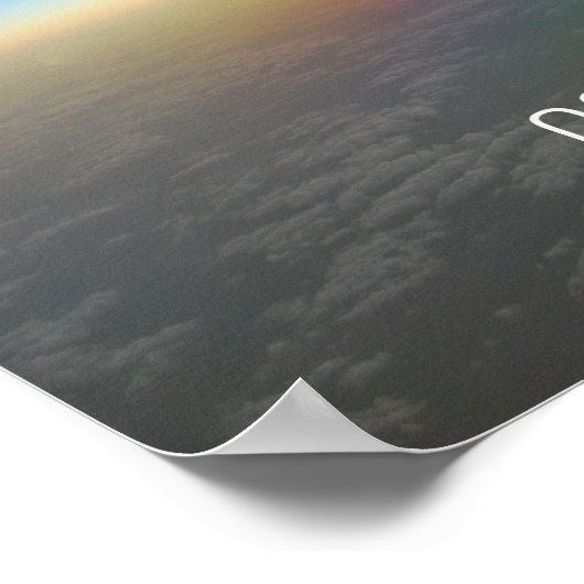 Vliegtuig tegen zonsondergang poster (Hoek)