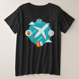 Vliegtuig Thema leuk ontwerp Grote Maat T-shirt