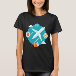 Vliegtuig Thema leuk ontwerp T-shirt