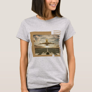 Vliegtuig thema ontwerp t-shirt