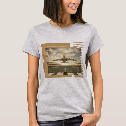 Vliegtuig thema ontwerp t-shirt (Voorkant)